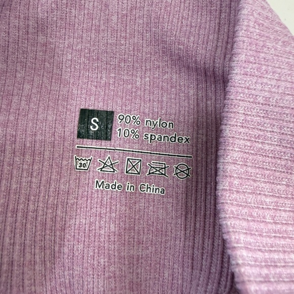 Royal Athletic Lilac Pink Purple Ribbed Leggings - Picture 3 of 5